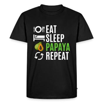 Cadeau d’été aux fruits de papaye - T-shirt Premium bio Homme - noir - Devant - Nico (187cm)