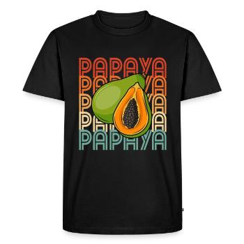 Cadeau d’été aux fruits de papaye - T-shirt Premium bio Homme - noir - Devant - Nico (187cm)
