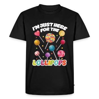Cadeau de bonbons Lollipop - T-shirt Premium bio Homme - noir - Devant - Nico (187cm)