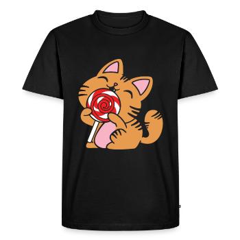 Cadeau de bonbons Lollipop - T-shirt Premium bio Homme - noir - Devant - Nico (187cm)