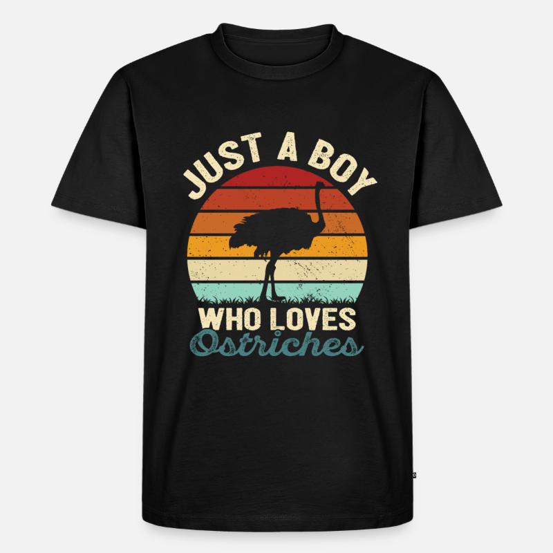 Strauß - Männer Premium Bio T-Shirt - Schwarz