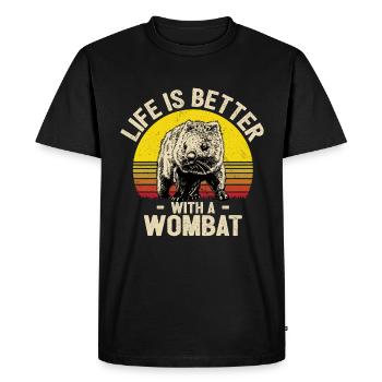Wombat - T-shirt Premium bio Homme - noir - Devant - Nico (187cm)