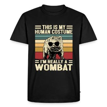 Wombat - T-shirt Premium bio Homme - noir - Devant - Nico (187cm)
