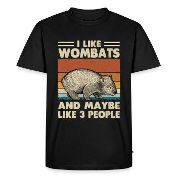 Wombat - T-shirt Premium bio Homme - noir - Devant - Nico (187cm)