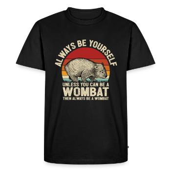 Wombat - T-shirt Premium bio Homme - noir - Devant - Nico (187cm)