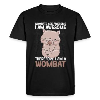 Wombat - T-shirt Premium bio Homme - noir - Devant - Nico (187cm)