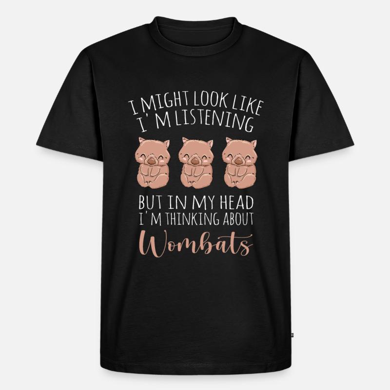 Wombat - Männer Premium Bio T-Shirt - Schwarz
