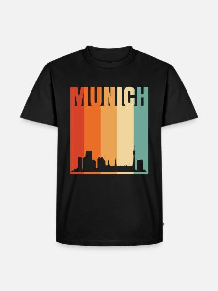 Munich Skyline - Men's Premium Organic T-Shirt - black