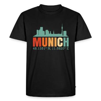Ligne d’horizon de Munich - T-shirt Premium bio Homme - noir - Devant - Nico (187cm)