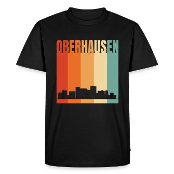 Oberhausen Skyline - Men's Premium Organic T-Shirt - black - Front - Nico (187cm)