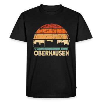 Oberhausen Skyline - Men's Premium Organic T-Shirt - black - Front - Nico (187cm)