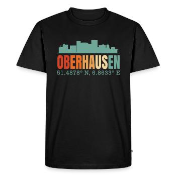Oberhausen Skyline - Men's Premium Organic T-Shirt - black - Front - Nico (187cm)