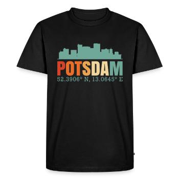 Potsdam Skyline - Men's Premium Organic T-Shirt - black - Front - Nico (187cm)