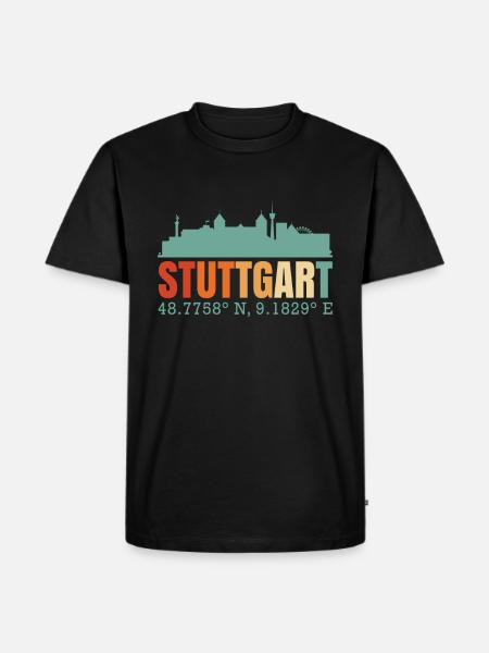 Stuttgart Skyline - Men's Premium Organic T-Shirt - black