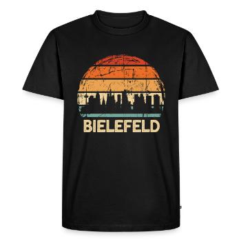 Bielefeld - Men's Premium Organic T-Shirt - black - Front - Nico (187cm)