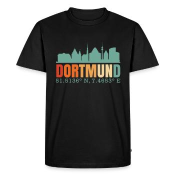 Dortmund - Men's Premium Organic T-Shirt - black - Front - Nico (187cm)
