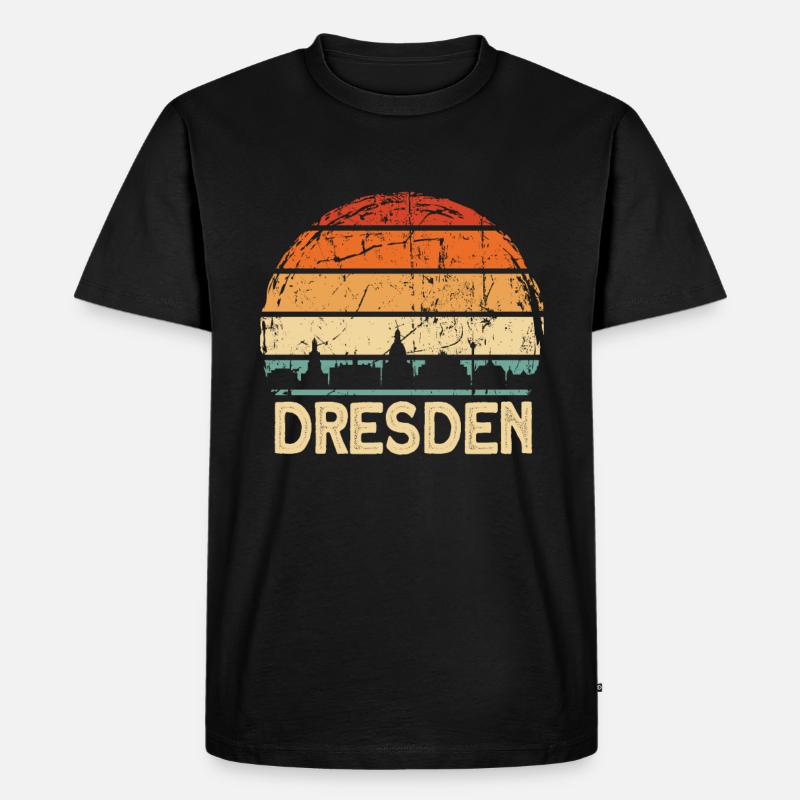 Dresden - Männer Premium Bio T-Shirt - Schwarz