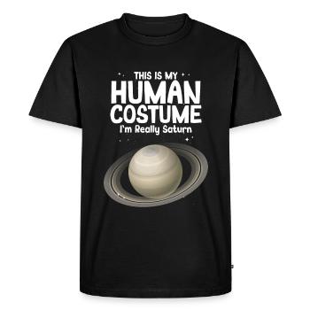 Saturn - Men's Premium Organic T-Shirt - black - Front - Nico (187cm)