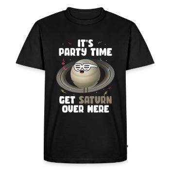 Saturn - Men's Premium Organic T-Shirt - black - Front - Nico (187cm)