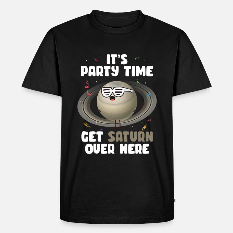 Saturn - Männer Premium Bio T-Shirt - Schwarz