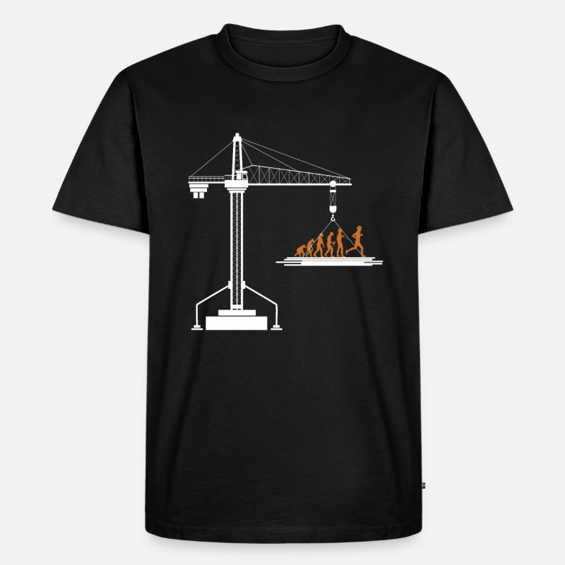 Kranführer Kran Geschenk - Männer Premium Bio T-Shirt - Schwarz