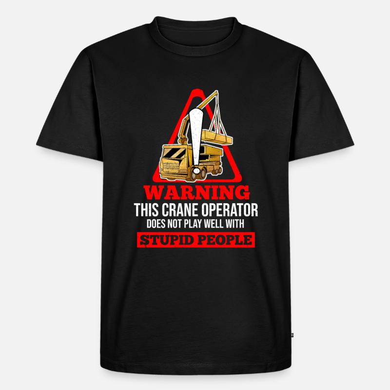 Kranführer Kran Geschenk - Männer Premium Bio T-Shirt - Schwarz