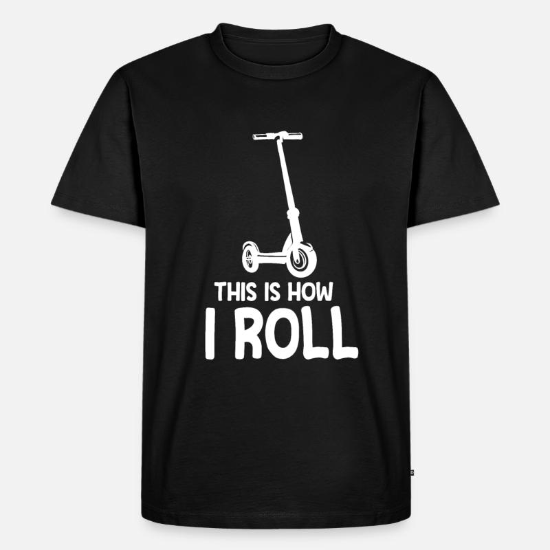 Scooter Roller Tretroller Geschenk - Männer Premium Bio T-Shirt - Schwarz