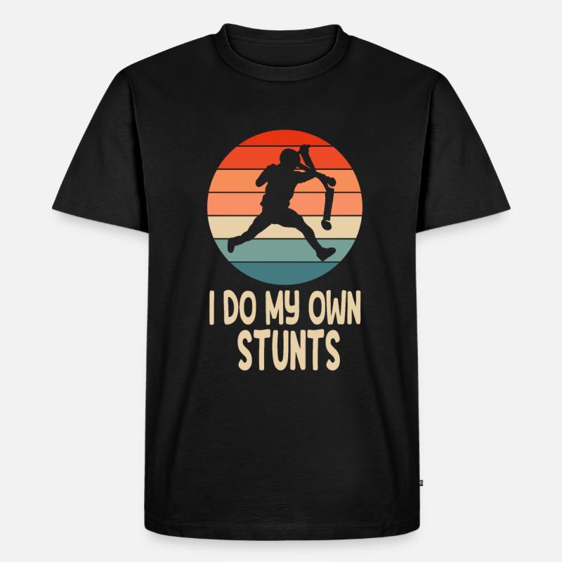 Scooter Roller Tretroller Geschenk - Männer Premium Bio T-Shirt - Schwarz