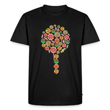 Lolly Candy Gift - Men's Premium Organic T-Shirt - black - Front - Nico (187cm)