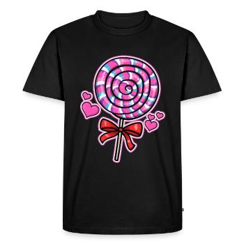 Lolly Candy Gift - Men's Premium Organic T-Shirt - black - Front - Nico (187cm)