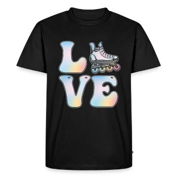 Patin à roues alignées Cadeau de patin à roues alignées - T-shirt Premium bio Homme - noir - Devant - Nico (187cm)