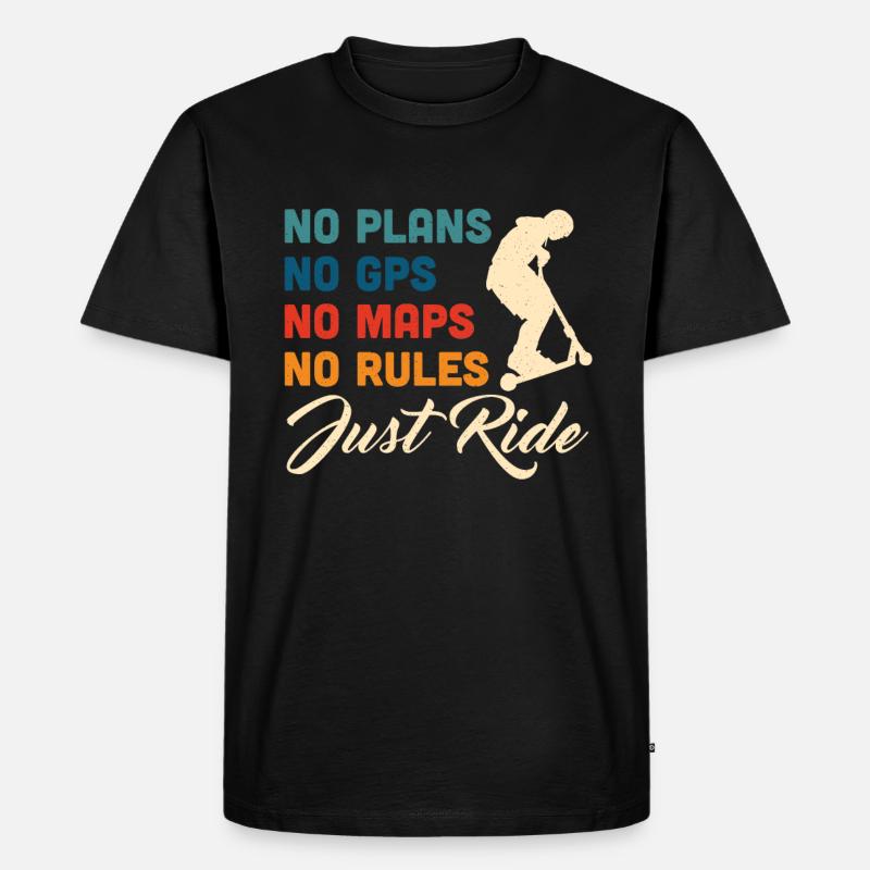 Scooter Roller Tretroller Geschenk - Männer Premium Bio T-Shirt - Schwarz