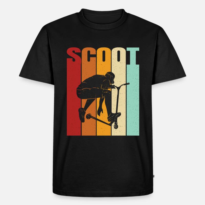 Scooter Roller Tretroller Geschenk - Männer Premium Bio T-Shirt - Schwarz