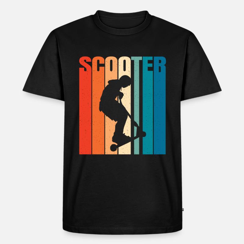 Scooter Roller Tretroller Geschenk - Männer Premium Bio T-Shirt - Schwarz