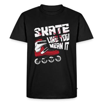 Patin à roues alignées Cadeau de patin à roues alignées - T-shirt Premium bio Homme - noir - Devant - Nico (187cm)
