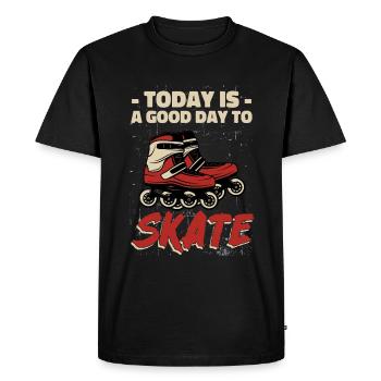 Patin à roues alignées Cadeau de patin à roues alignées - T-shirt Premium bio Homme - noir - Devant - Nico (187cm)