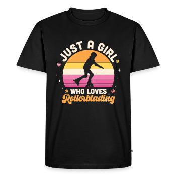Patin à roues alignées Cadeau de patin à roues alignées - T-shirt Premium bio Homme - noir - Devant - Nico (187cm)