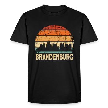 Brandebourg - T-shirt Premium bio Homme - noir - Devant - Nico (187cm)