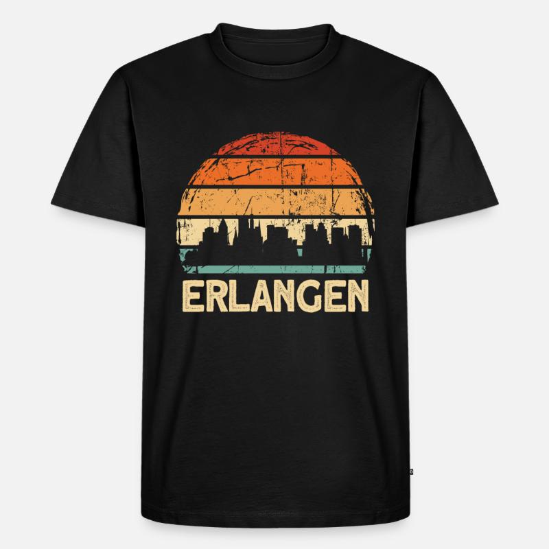 Erlangen - Männer Premium Bio T-Shirt - Schwarz