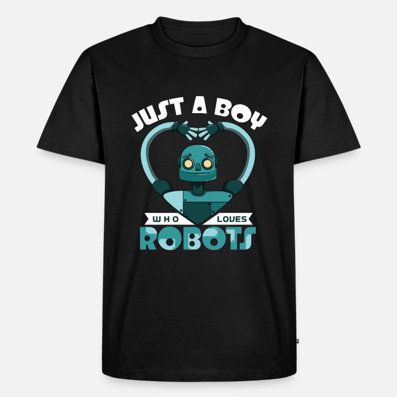 Roboter - Männer Premium Bio T-Shirt - Schwarz