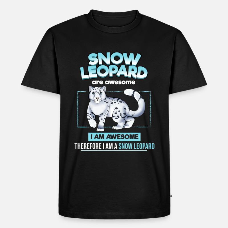 Schneeleopard - Männer Premium Bio T-Shirt - Schwarz