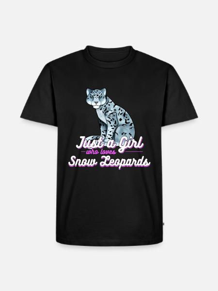 Schneeleopard - Männer Premium Bio T-Shirt - Schwarz