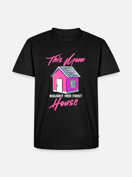 Erstes Haus Mama Geschenk - Männer Premium Bio T-Shirt - Schwarz