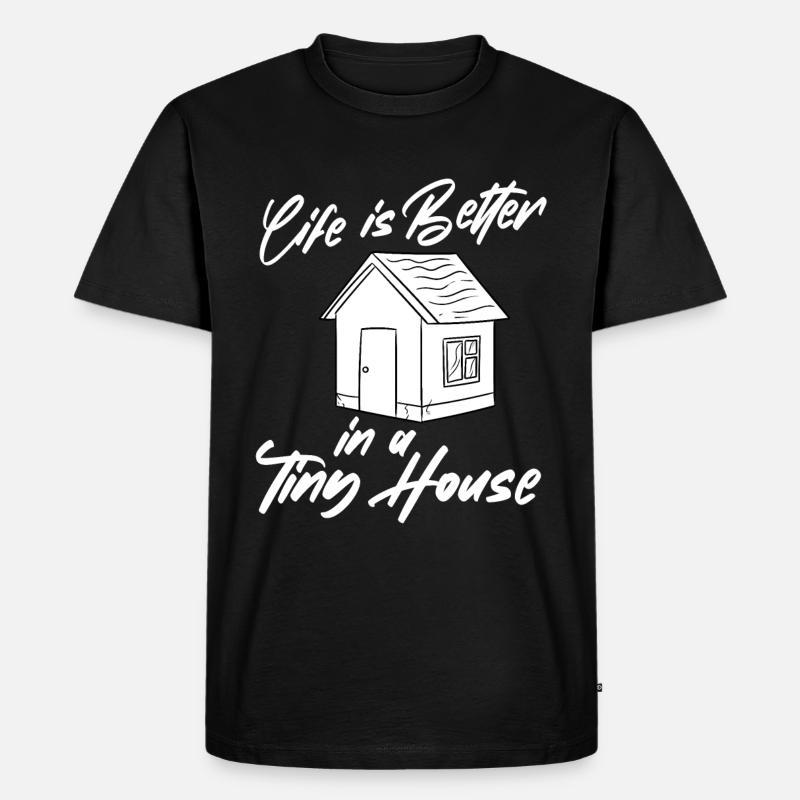 Tiny House - Männer Premium Bio T-Shirt - Schwarz