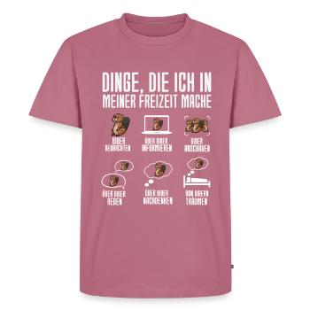 Dinge Die Ich In Meiner Freizeit Mache Biber - Männer Premium Bio T-Shirt - Mauve - Vorne - Nico (187cm)