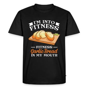 Garlic Garlic Bread Food Gift - Men's Premium Organic T-Shirt - black - Front - Nico (187cm)