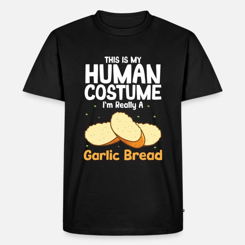 Knoblauch Knoblauchbrot Essen Geschenk - Männer Premium Bio T-Shirt - Schwarz