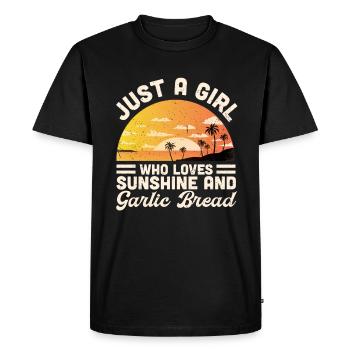 Garlic Garlic Bread Food Gift - Men's Premium Organic T-Shirt - black - Front - Nico (187cm)