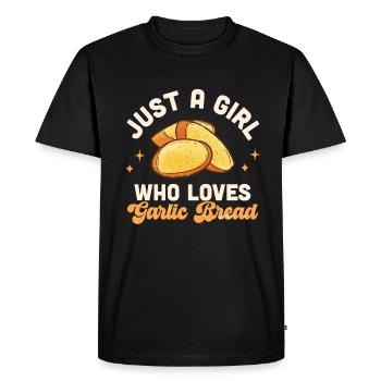 Garlic Garlic Bread Food Gift - Men's Premium Organic T-Shirt - black - Front - Nico (187cm)