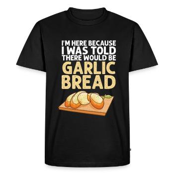 Garlic Garlic Bread Food Gift - Men's Premium Organic T-Shirt - black - Front - Nico (187cm)